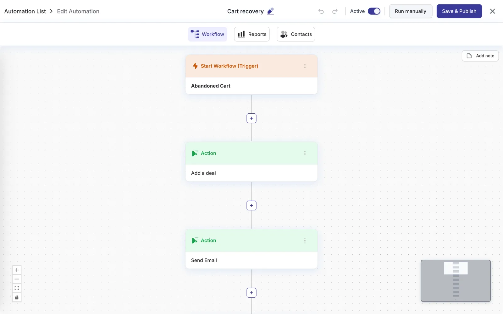 DoubleScale automations screen