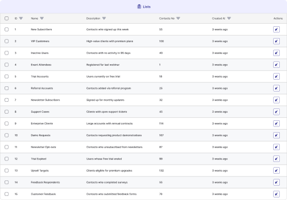 Tags & Contact Management Interface