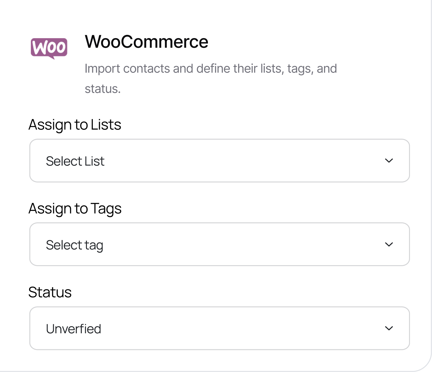 WooCommerce import