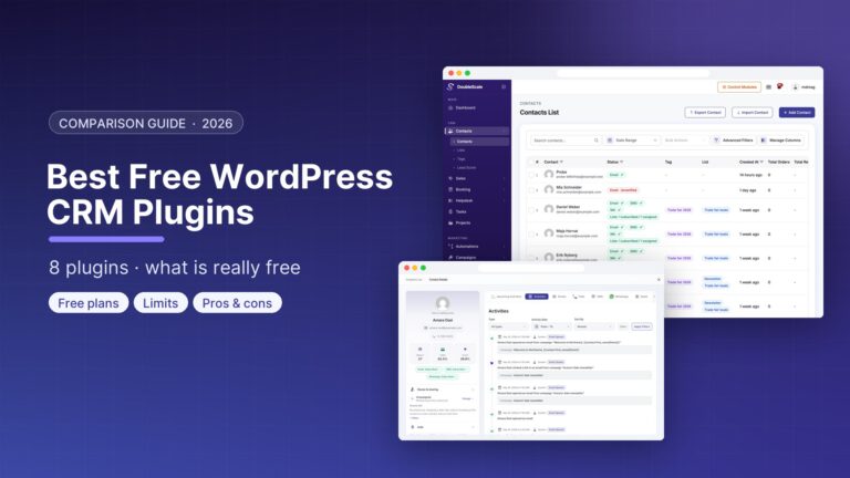 8 Best Free WordPress CRM Plugins in 2026 (What Is Really Free)