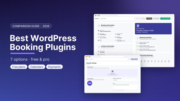 Best WordPress Booking Plugin in 2026: 7 Options Compared (Free & Pro)