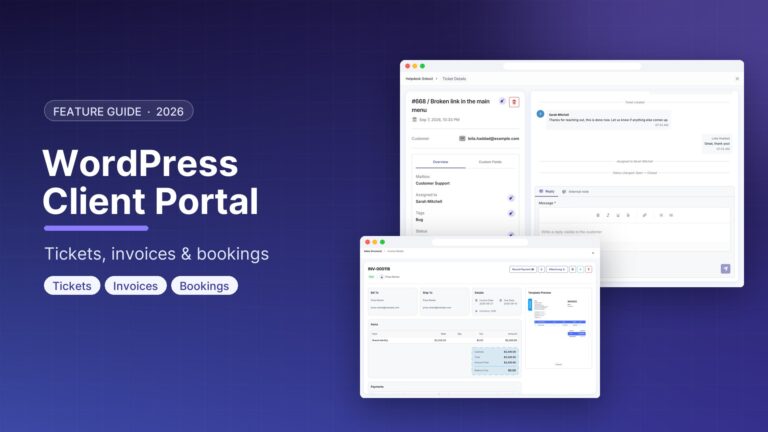 WordPress Client Portal Plugin: Tickets, Invoices & Bookings