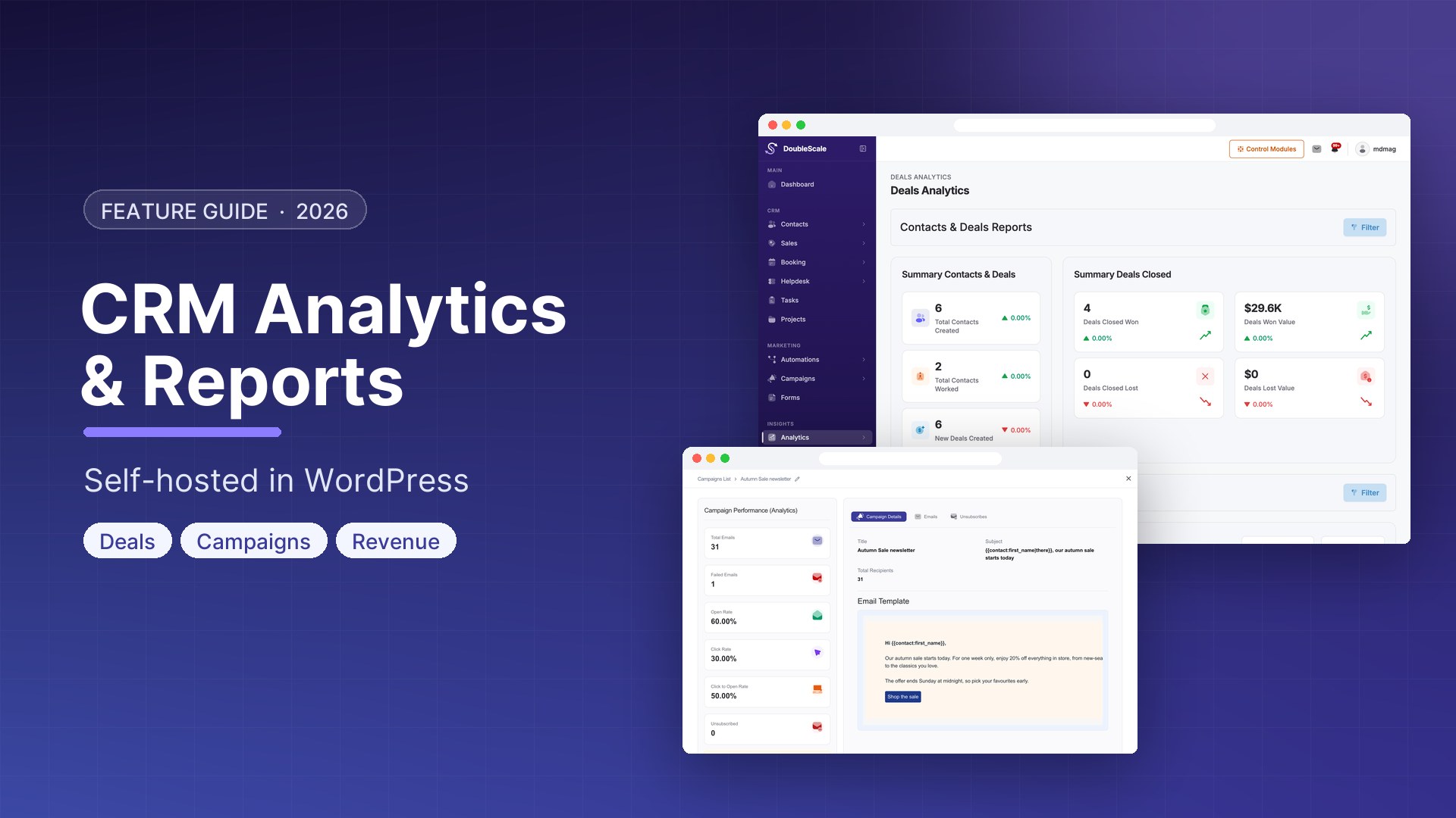 WordPress CRM Analytics and Reports (Self-Hosted)
