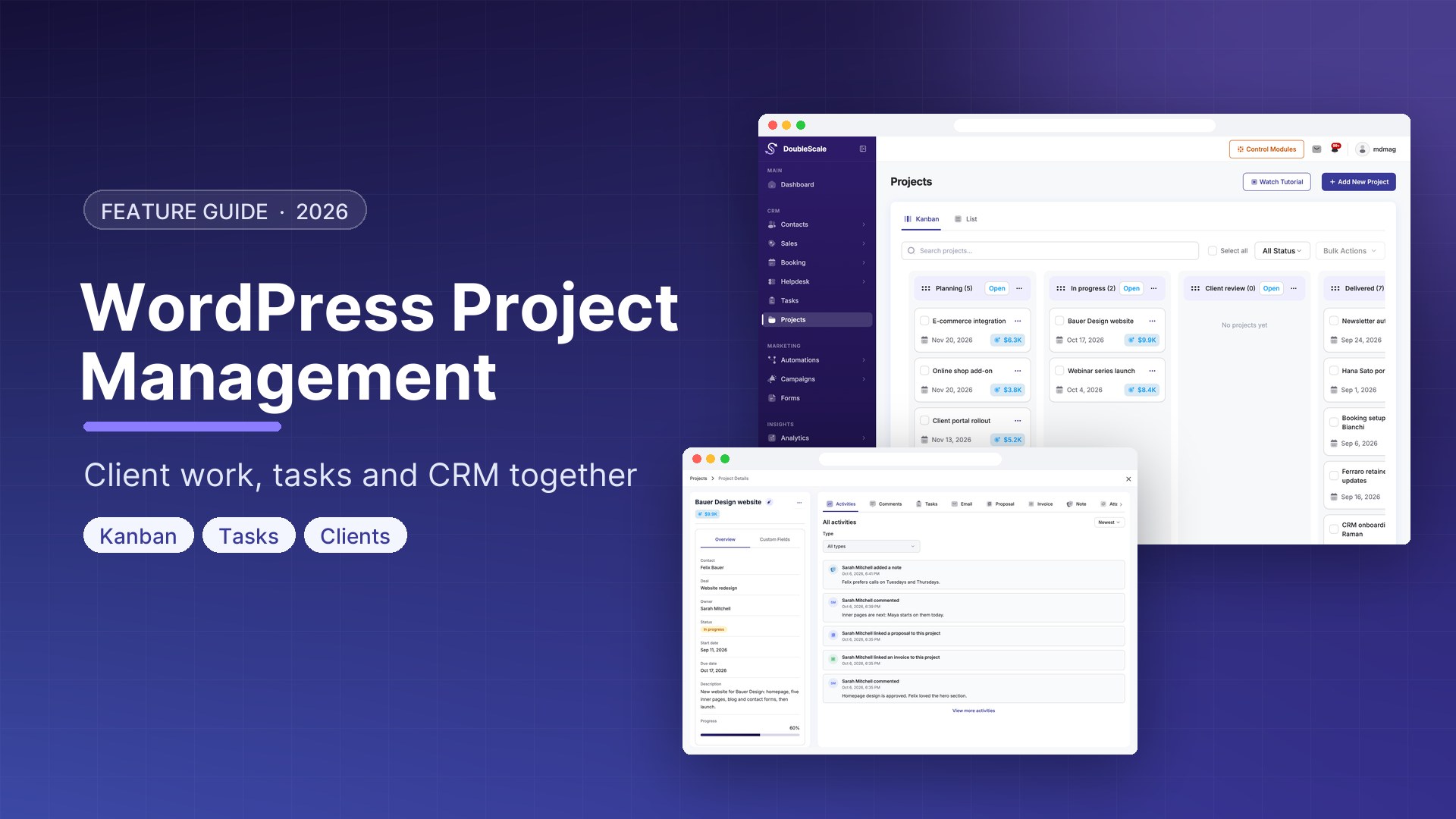 WordPress Project Management Plugin: Client Work, Tasks, and CRM Together (2026)