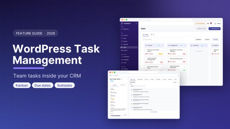 WordPress Task Management Plugin: Run Team Tasks Inside Your CRM (2026)