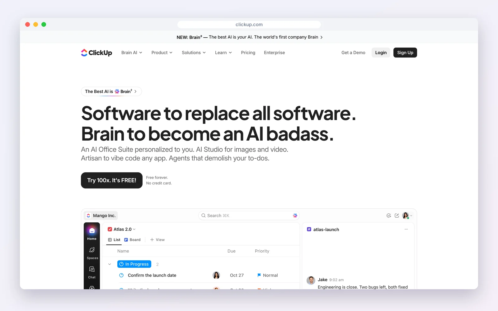 ClickUp website