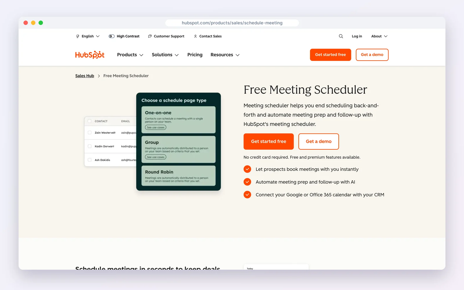 HubSpot website