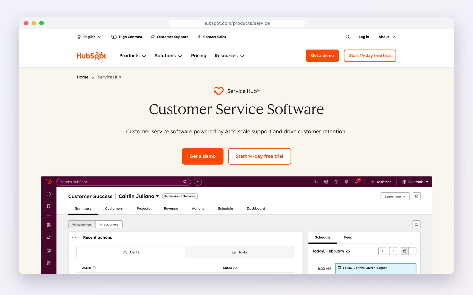 HubSpot website