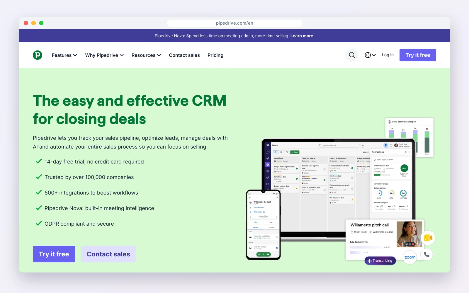 Pipedrive website