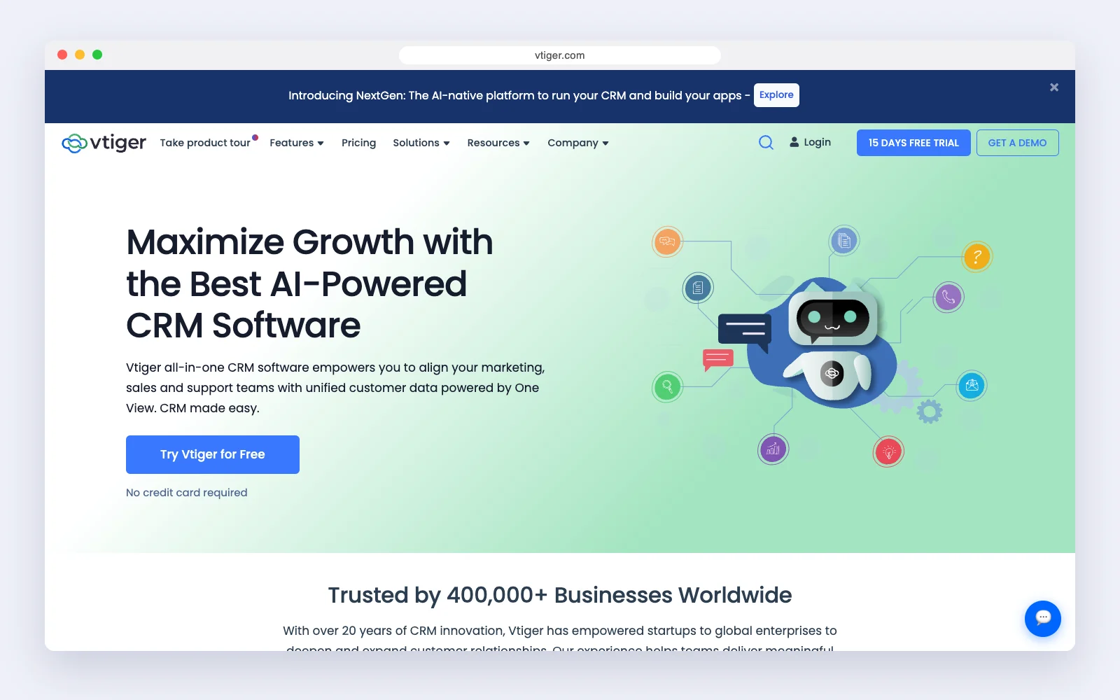 Vtiger website