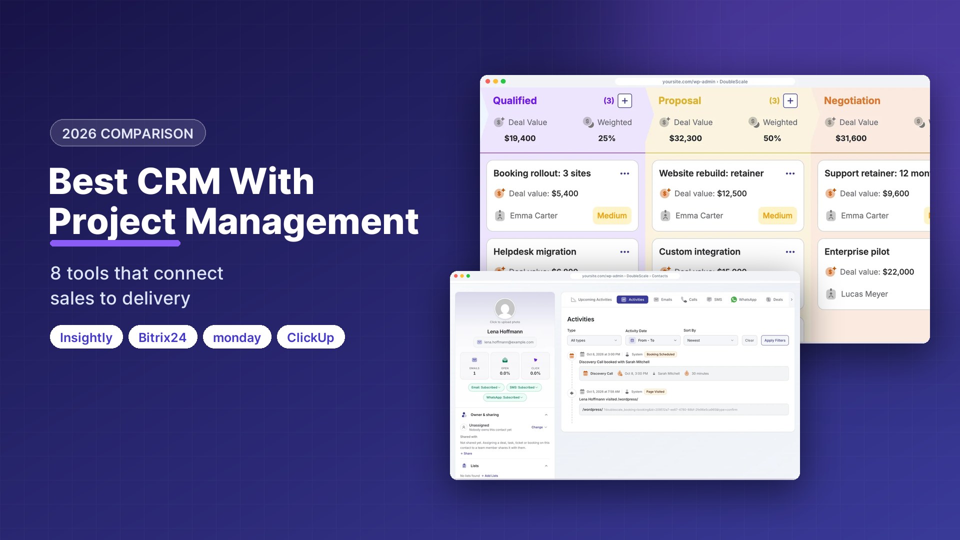 Best CRM with project management compared