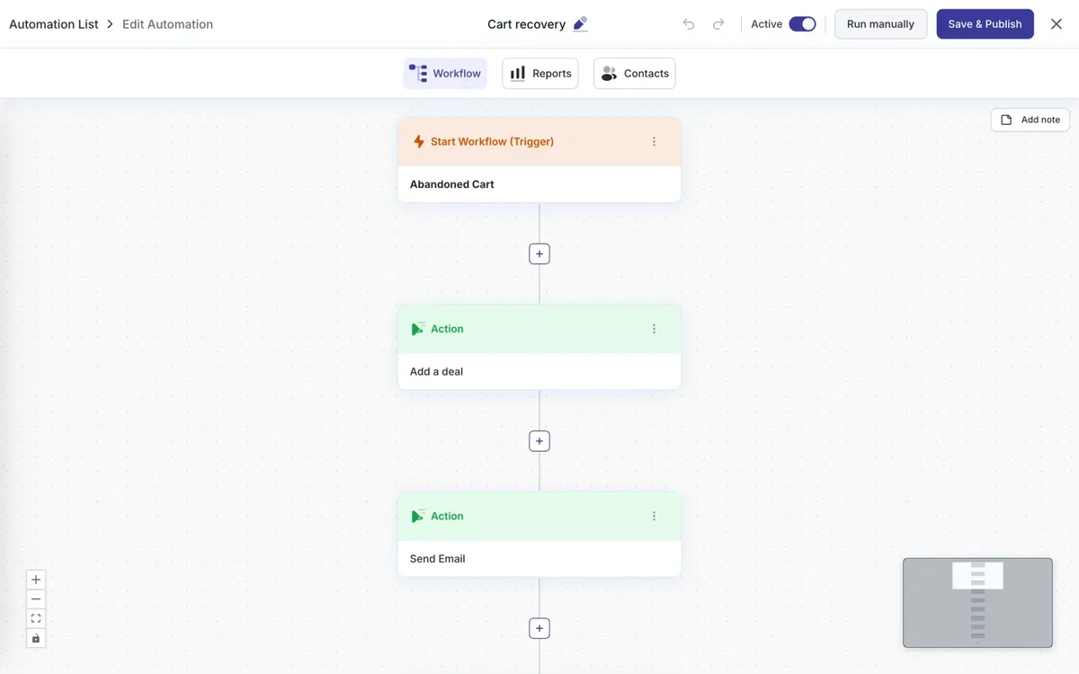DoubleScale automation workflow, a Mailchimp alternative for small business