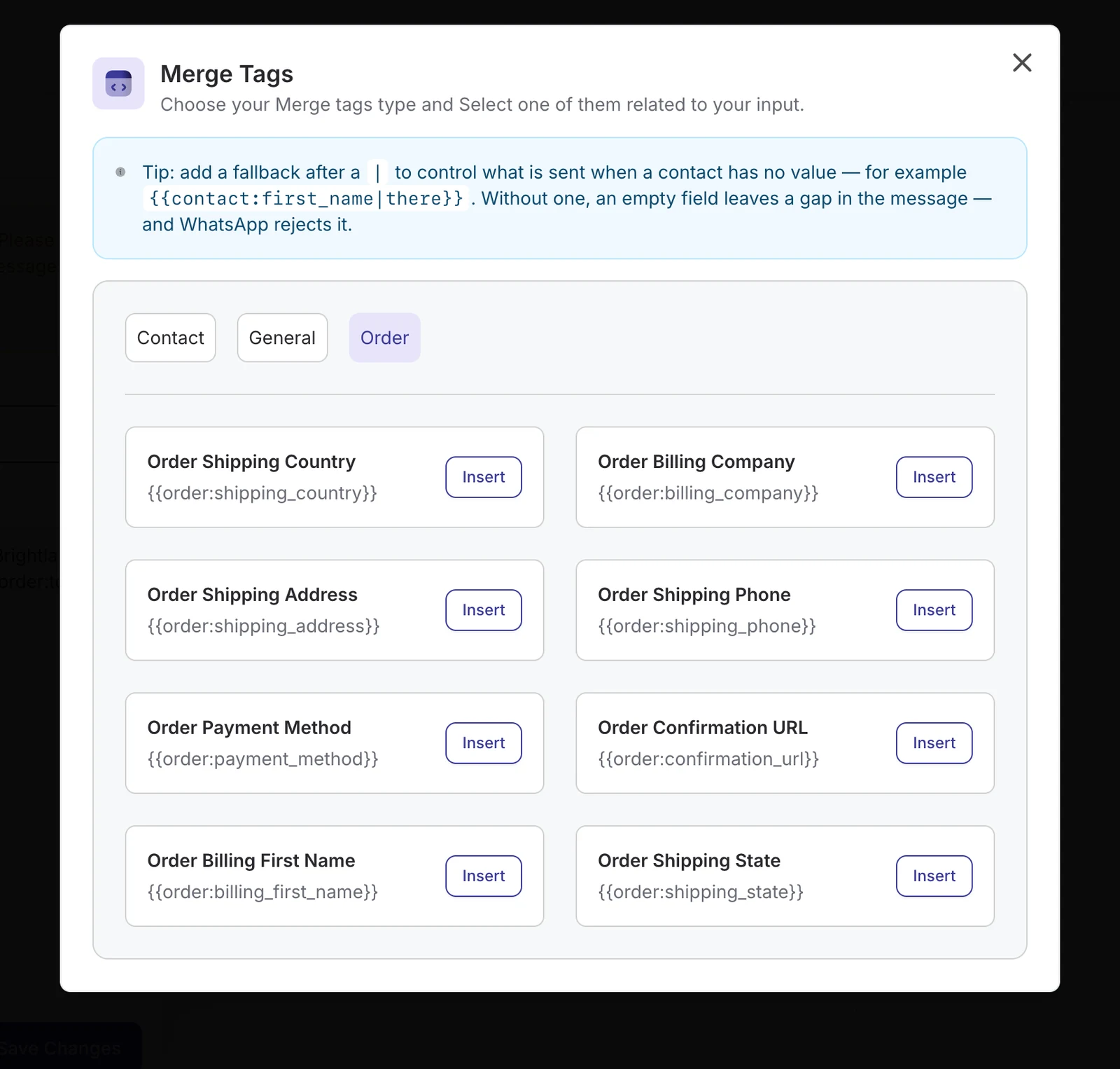 WooCommerce order merge tags in DoubleScale