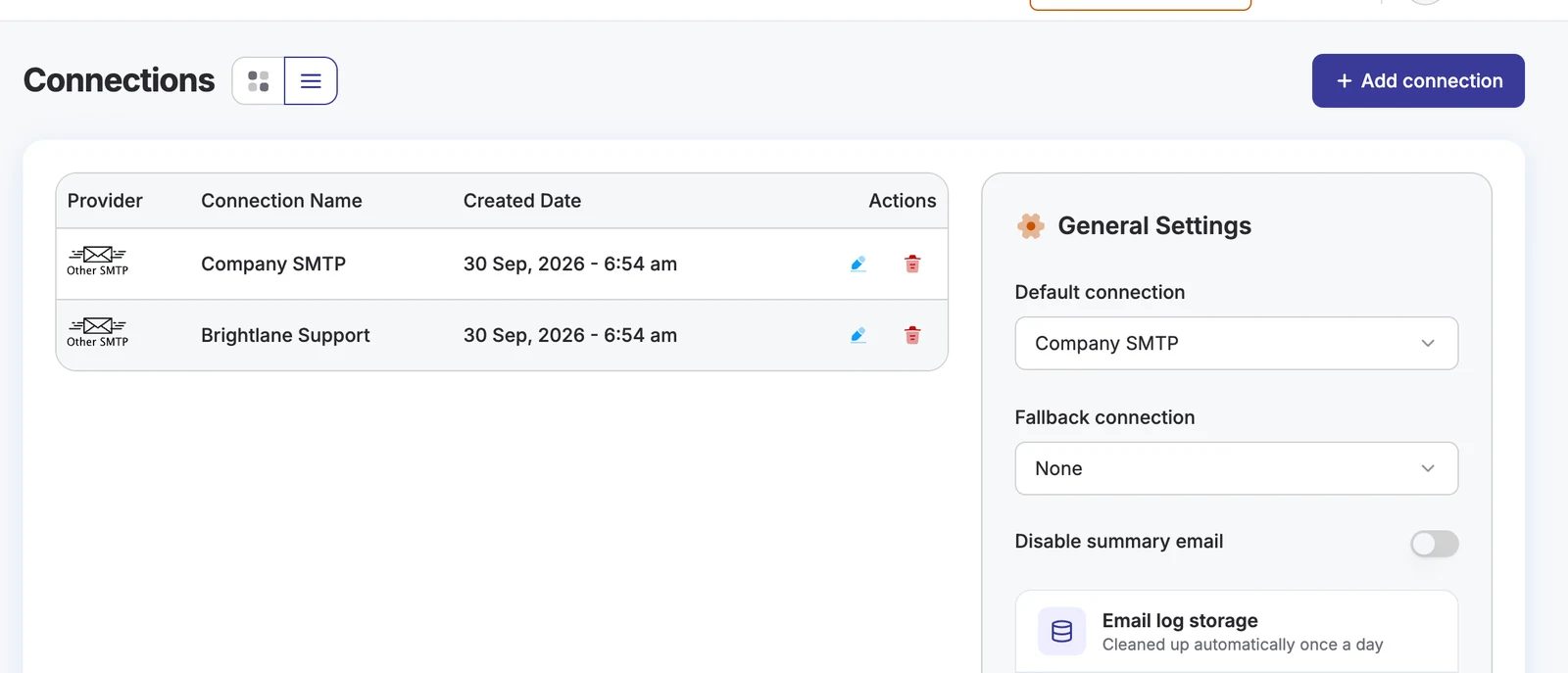 DoubleScale sending connections with a default and fallback provider
