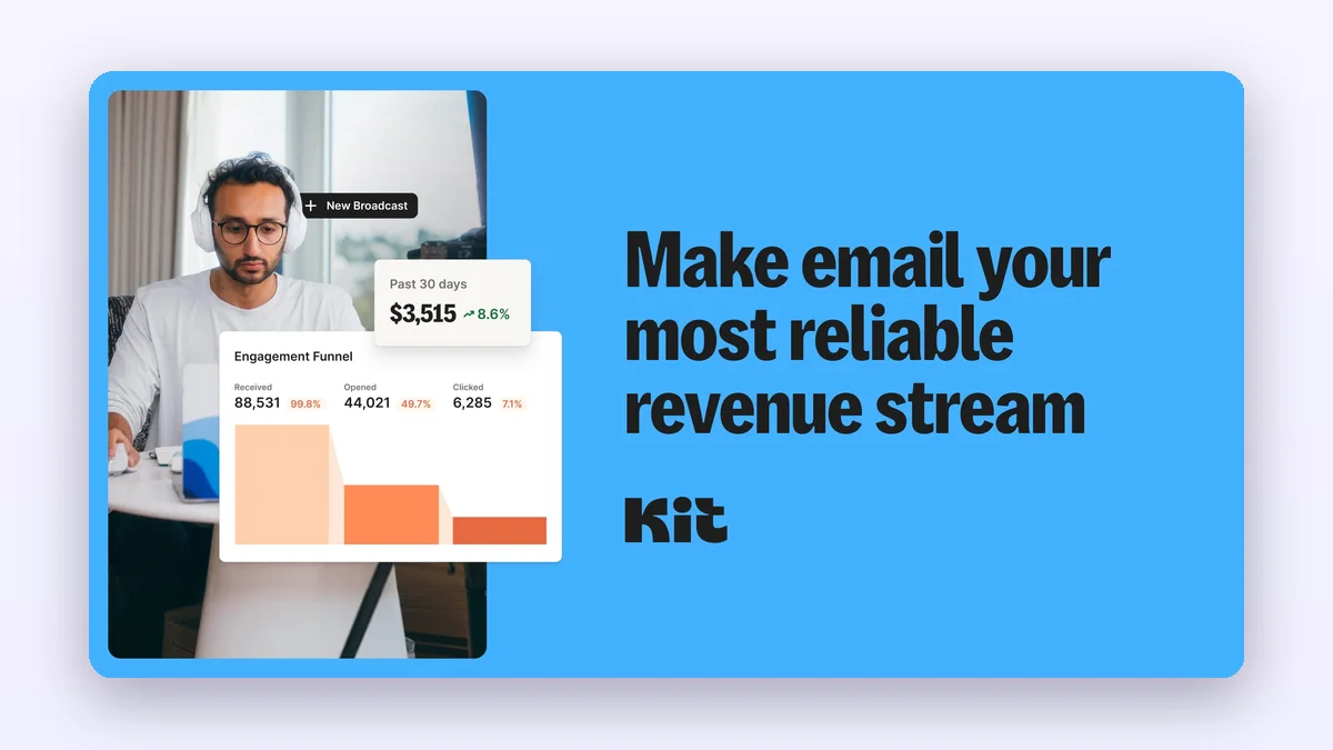 Kit (formerly ConvertKit), one of the best Mailchimp alternatives for small business