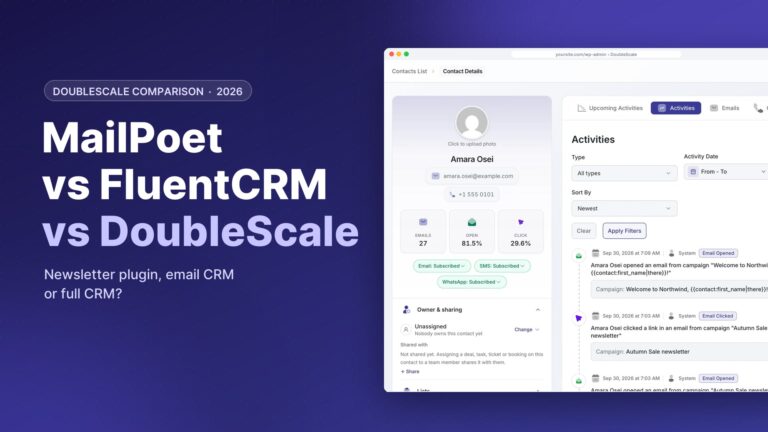 MailPoet vs FluentCRM vs DoubleScale: Newsletter Plugin, Email CRM or Full CRM?