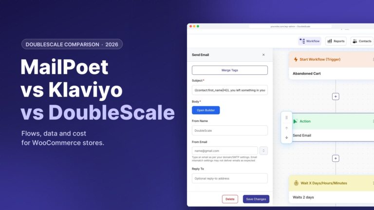 MailPoet vs Klaviyo vs DoubleScale for WooCommerce: Flows, Data and Cost